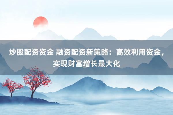 炒股配资资金 融资配资新策略：高效利用资金，实现财富增长最大化