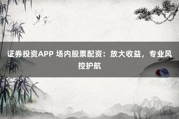 证券投资APP 场内股票配资：放大收益，专业风控护航