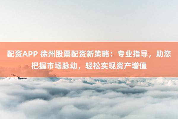 配资APP 徐州股票配资新策略：专业指导，助您把握市场脉动，轻松实现资产增值