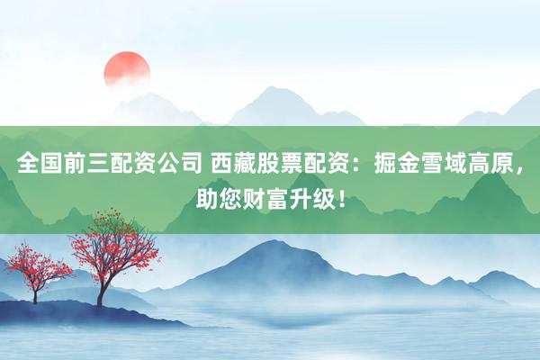 全国前三配资公司 西藏股票配资：掘金雪域高原，助您财富升级！