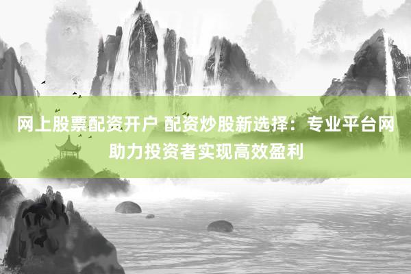网上股票配资开户 配资炒股新选择：专业平台网助力投资者实现高效盈利