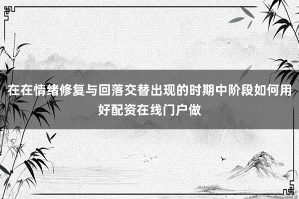 在在情绪修复与回落交替出现的时期中阶段如何用好配资在线门户做
