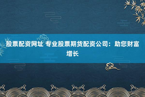 股票配资网址 专业股票期货配资公司：助您财富增长